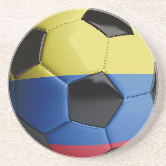 Colombia Flag Soccer Ball Coaster (Front)