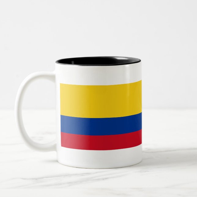 Colombia Flag Two-Tone Coffee Mug (Left)