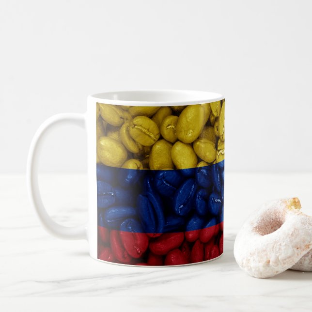 Colombia flag with coffee mug (With Donut)