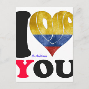 COLOMBIA FLAGS I LOVE YOU CUSTOMIZABLE PRODUCTS POSTCARD