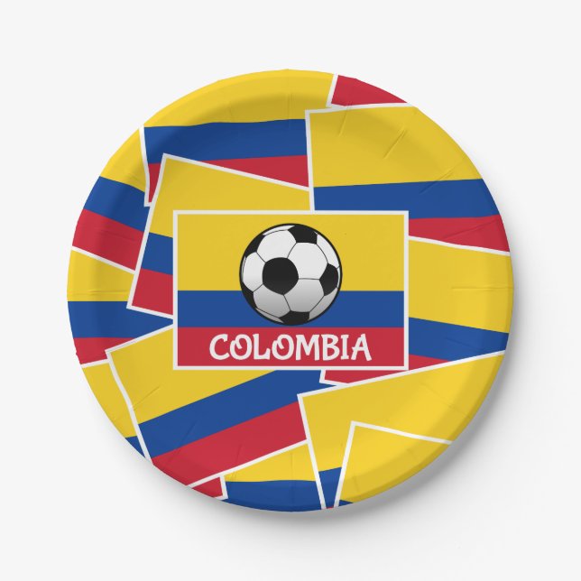 Colombia Football Paper Plate (Front)