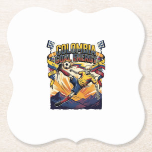 Colombia Goal Energy Skeleton Striker Nations Crea Paper Coaster