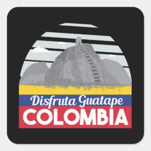 Colombia Guatape Vintage Travel Square Sticker