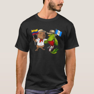 Colombia Guatemala Roots Colombian Flag Proud Guat T-Shirt