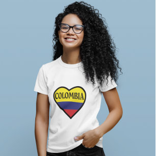 Colombia Heart Flag White  T-Shirt