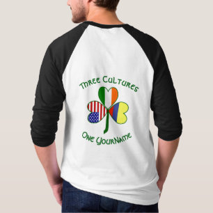 Colombia Ireland USA Shamrock Flag Personalised  T-Shirt
