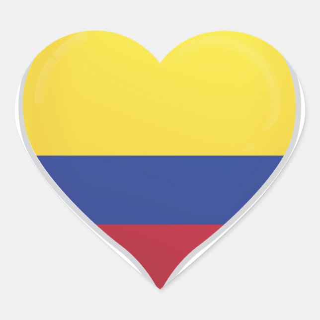 Colombia love flag pride heart sticker (Front)