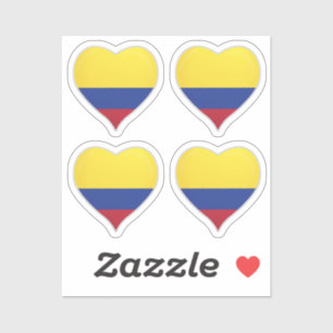Colombia love flag pride heart sticker