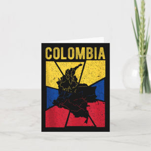 Colombia Map Flag Colombian National Expat Patriot Card