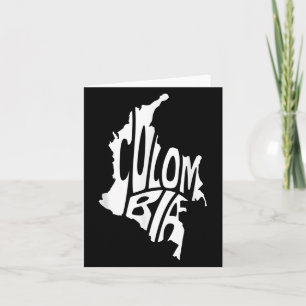 Colombia Map Quote Graphic Colombian Outline Card