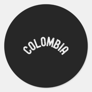 Colombia Map Quote Graphic Colombian Outline Classic Round Sticker