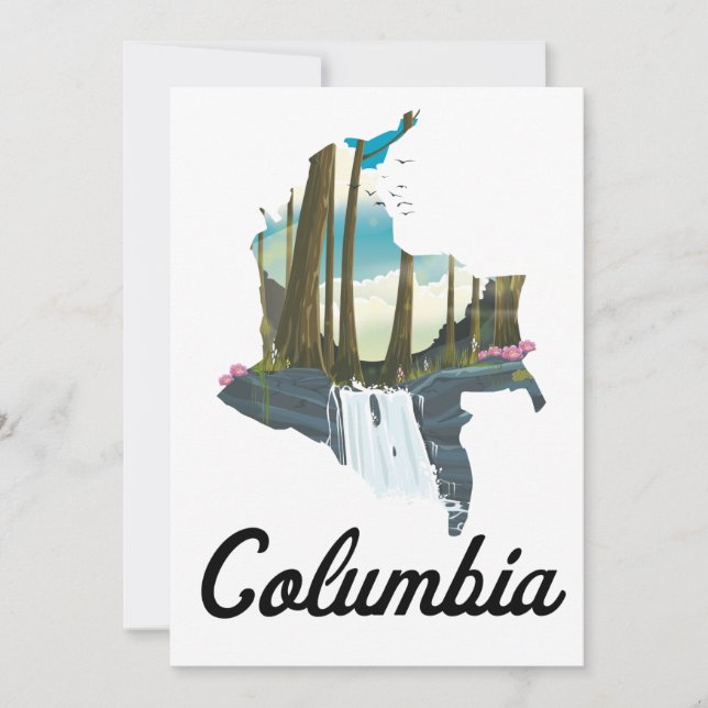 Colombia map travel poster (Front)