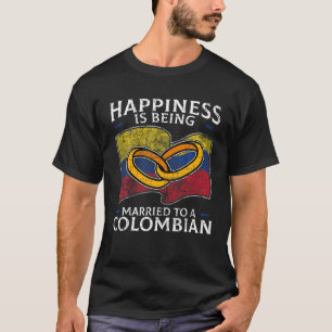 Colombia Marriage Colombian Heritage Married Flag T-Shirt