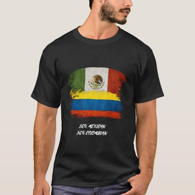 Colombia, Mexico, blend, mixed, flag, pride, shirt (Front)