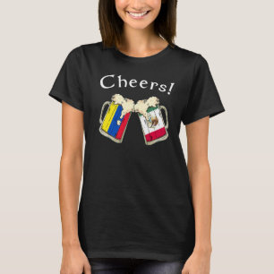 Colombia Mexico Flag Cheers Beer Grown Patriot Cou T-Shirt