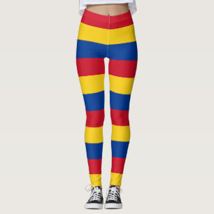 Colombia National Flag Colours Leggings Striped