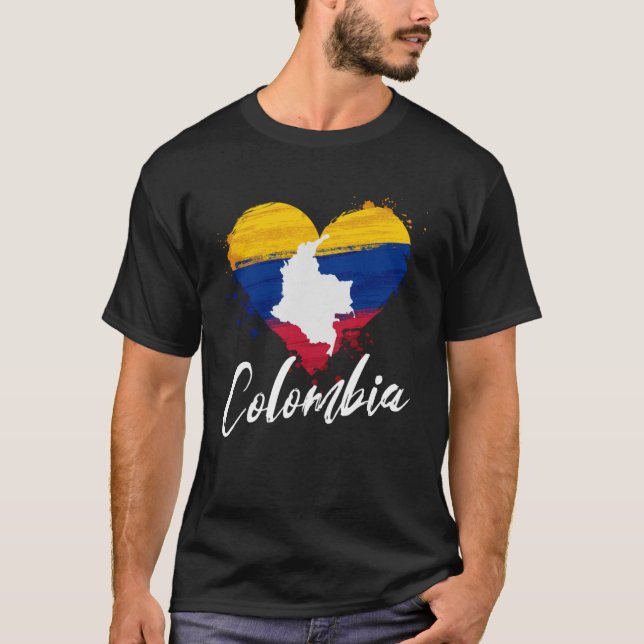 Colombia National Flag Nationality Colombian Men W T-Shirt (Front)