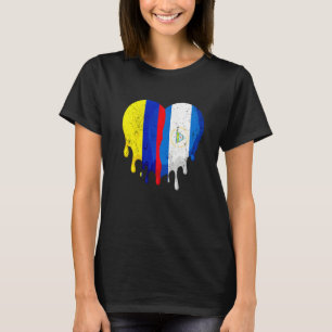 Colombia Nicaragua Flag Heart Citizen Grown Patrio T-Shirt