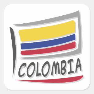 Colombia  Pride X Flag Square Sticker