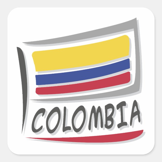 Colombia  Pride X Flag Square Sticker (Front)