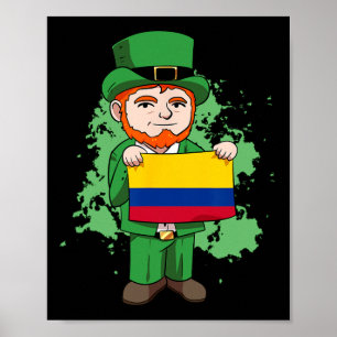 Colombia Proud Colombian Flag St. Patricks Day Lep Poster