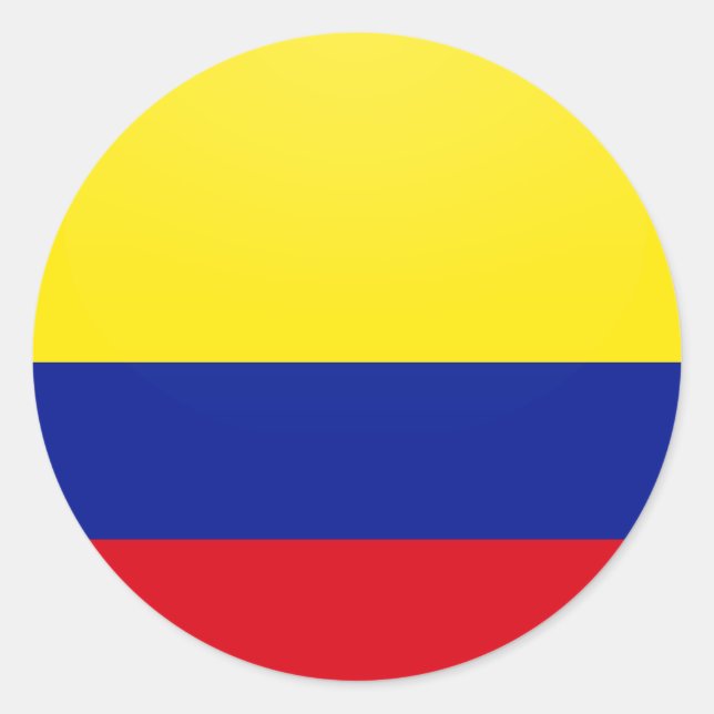Colombia quality Flag Circle Classic Round Sticker (Front)