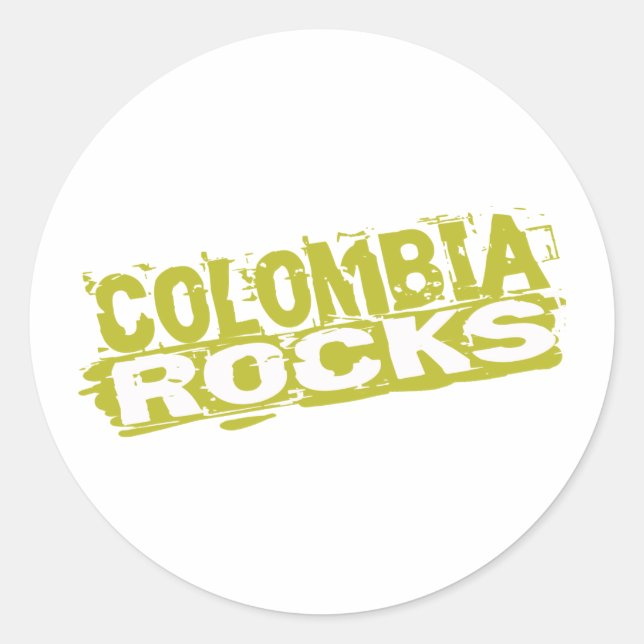 Colombia Rocks Classic Round Sticker (Front)