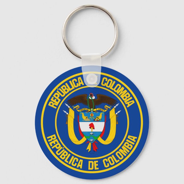 Colombia Round Emblem Key Ring (Front)