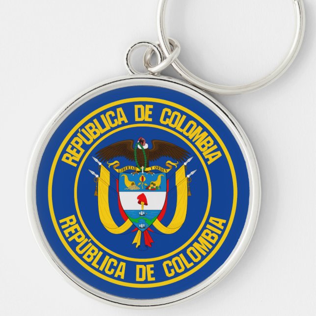 Colombia Round Emblem Key Ring (Front)