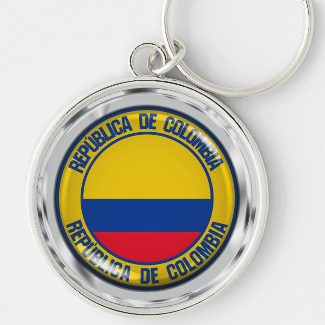 Colombia Round Emblem Key Ring (Front)