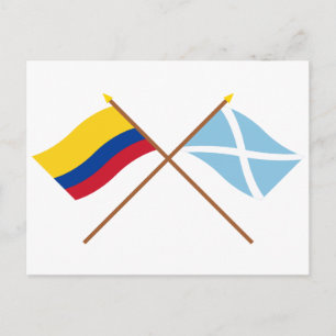 Colombia & San Andrés y Providencia Crossed Flags Postcard