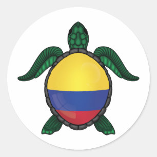 Colombia sea turtle flag classic round sticker