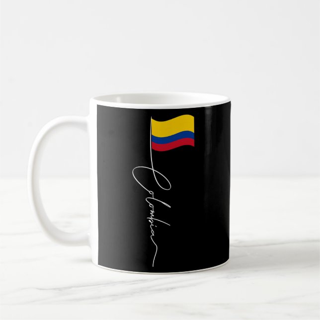 Colombia Signature Flag Pole Patriotic Colombian F Coffee Mug (Left)