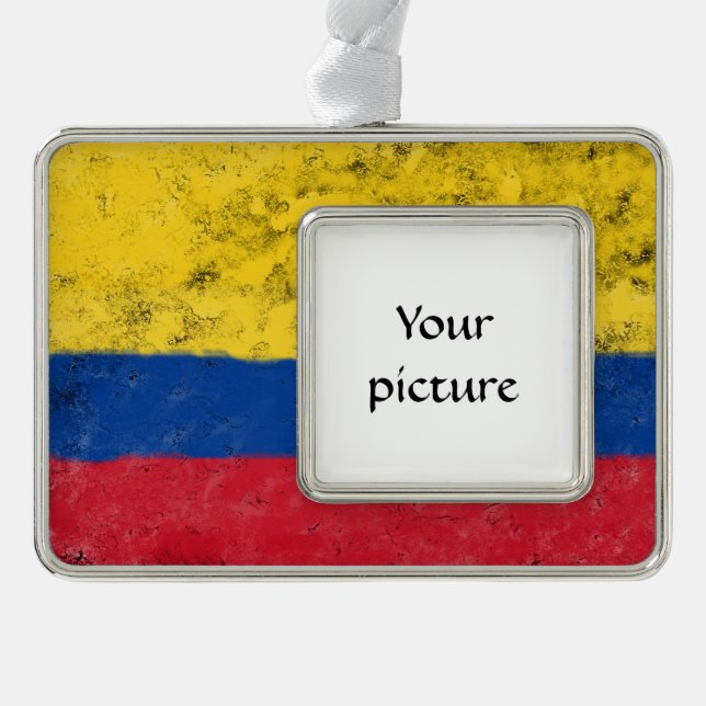 Colombia Silver Plated Framed Ornament (Front)