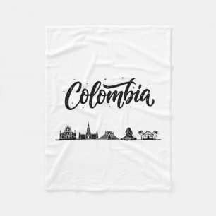 Colombia Skyline Travel Vacation Outfits  Fleece Blanket