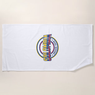 Colombia Soccer 2026 Soccer Bold Country Typograph Beach Towel