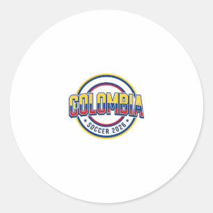 Colombia Soccer 2026 Soccer Bold Country Typograph Classic Round Sticker