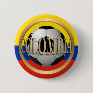 Colombia Soccer Ball 6 Cm Round Badge
