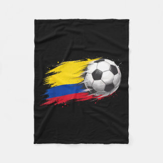 Colombia Soccer Ball Colombia Flag Fleece Blanket