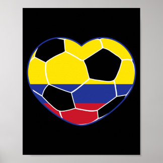 Colombia Soccer Ball Heart - Colombian Football Poster