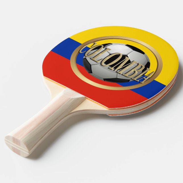 Colombia Soccer Ball Ping Pong Paddle (Front Angle)