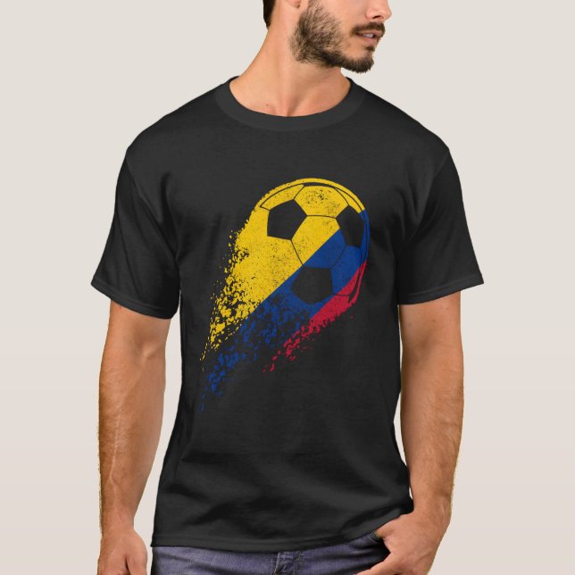 Colombia Soccer Colombian Flag Pride Soccer Player T-Shirt (Front)