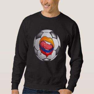 Colombia Soccer Fan Colombian Flag Mouth Sweatshirt