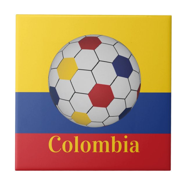 Colombia Soccer Poster Ceramic Tile (Front)