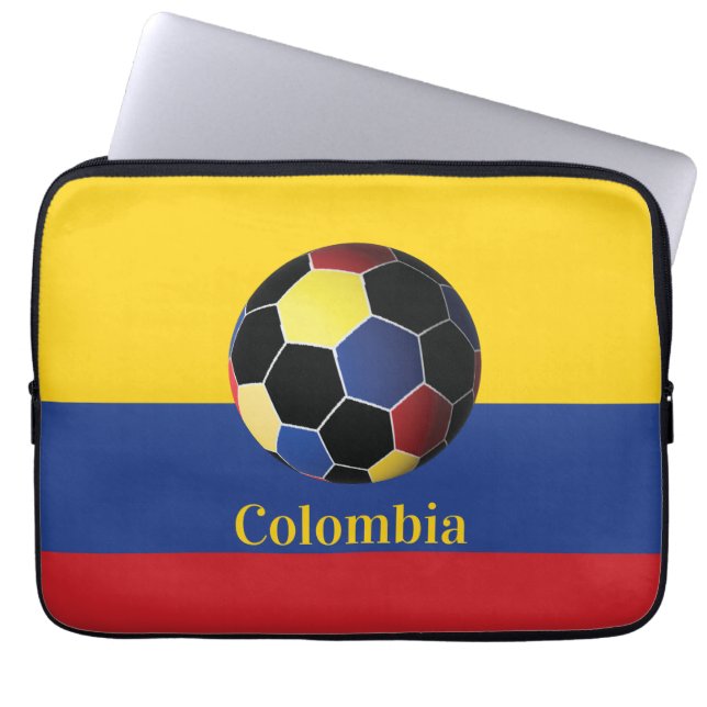 Colombia Soccer Poster Laptop Sleeve (Front)