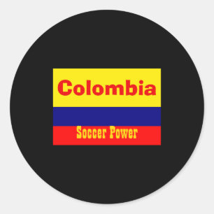 Colombia Soccer Power T Shirt Classic Round Sticker