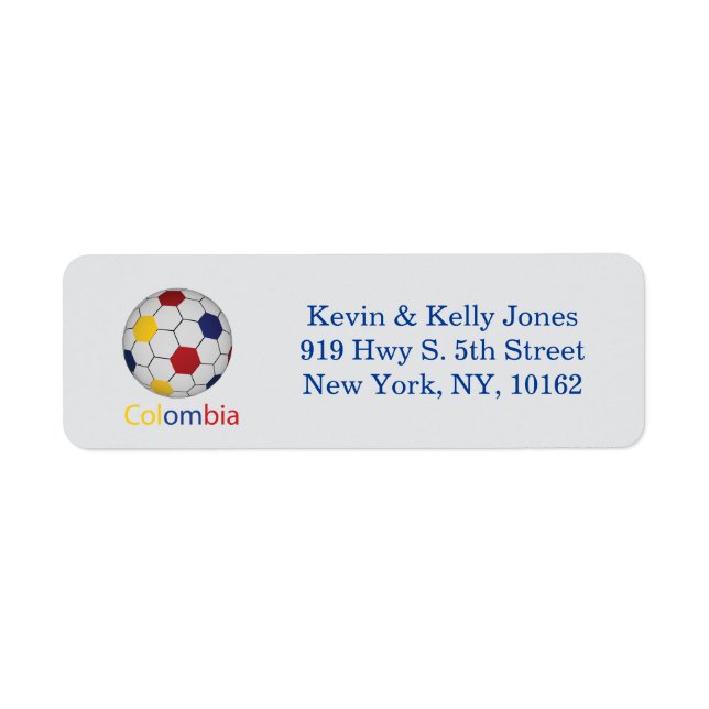 Colombia Soccer Return Address Label (Front)