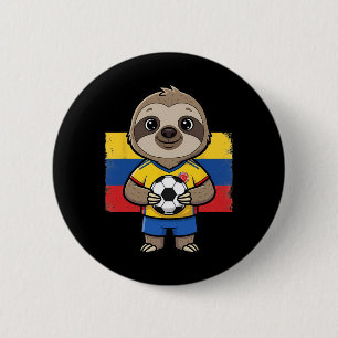 Colombia Soccer Sloth Footbyll Fan Animal Byll Spo 6 Cm Round Badge