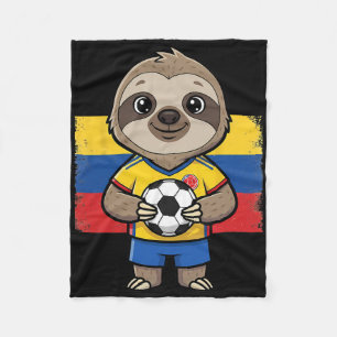 Colombia Soccer Sloth Footbyll Fan Animal Byll Spo Fleece Blanket