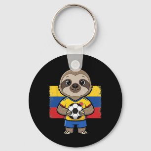 Colombia Soccer Sloth Footbyll Fan Animal Byll Spo Key Ring